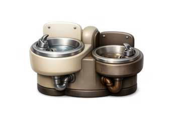 Historical segregation icon depicting dual water fountains for educational design and social justice awareness
