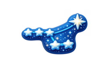 Big dipper constellation icon with glowing stars for astronomy designs