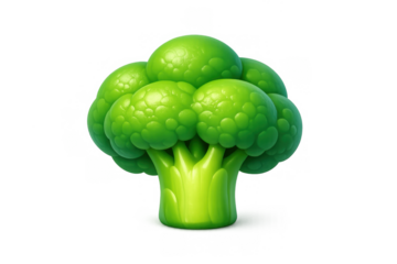 Vibrant green broccoli icon for health and nutrition themes in graphic design