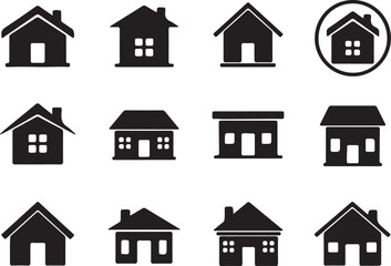 Fototapeta premium Collection of various house icons in different styles and designs for graphic use