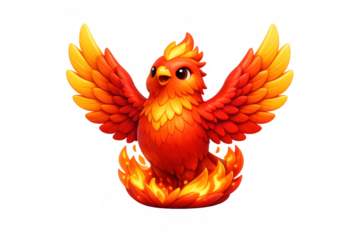 Vibrant phoenix rebirth icon illustration for branding or design