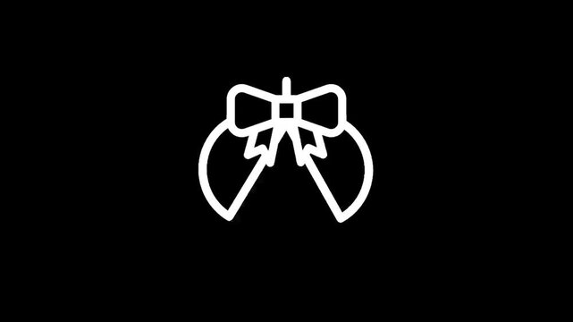 Festive bow with falling confetti and streamers icon, celebrating joy and surprise