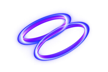Naklejka premium Interlinked Rings of Glowing Blue and Purple Light