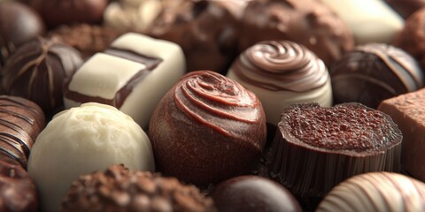 Close-up of Delicious Chocolate Sweets with Rich Texture