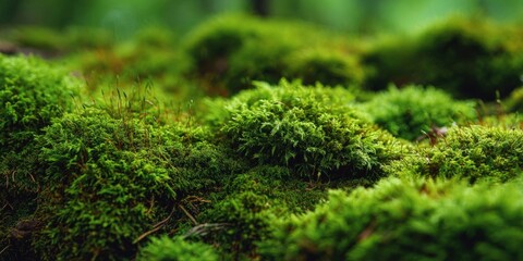 Close-Up of Lush Green Moss for Natural Background and Wallpaper