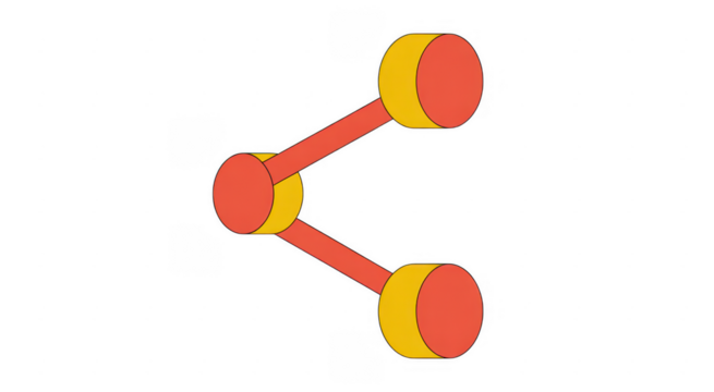Red and yellow molecular structure molecule chemistry isolated on a transparent background - Powered by Adobe