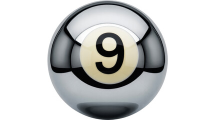 Number 9 bingo ball game chance isolated on a transparent background