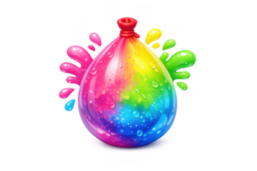Vibrant colorful water balloon splash illustration for festive design