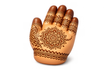 Intricate henna hand art design for creative projects and cultural celebrations