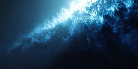 Dark Blue Gradient Background with Light Blur and Noise Texture for Flyers and Posters