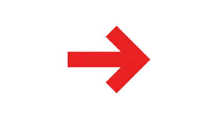 Red Arrow Directional Sign Forward Movement Concept isolated on transparent background