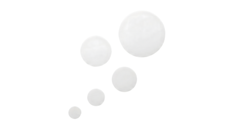 White Spheres Bubbles Droplets Abstract Design Elements isolated on transparent background