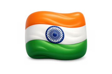 Indian flag icon with smooth design for national celebrations and patriotic themes
