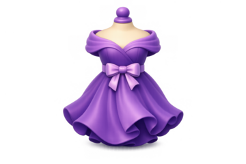 Elegant women's dress icon for fashion design and decoration