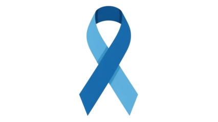 A blue ribbon symbolizes awareness and support for various causes, often related to health.
