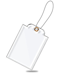 Transparent glass price label tag png with frosted blur effect isolated on transparent background