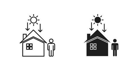 Fototapeta premium Comparison of solar energy use in homes