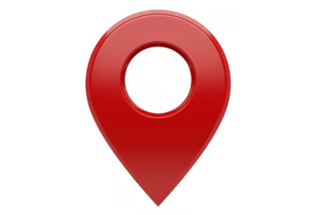Red map pin location navigation isolated on a transparent background