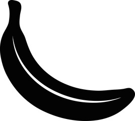 Banana Fruit Icon Black Silhouette Vector Illustration