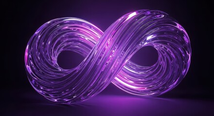 Glowing purple infinity loop with neon light effects