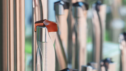 Industrial metalworking concept, milling cutter, metal cutter close up CNC cutters for metal....