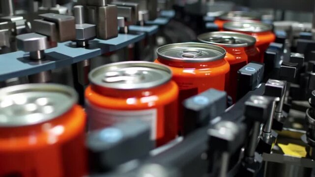 Automated beverage can filling and sealing production line industrial manufacturing process