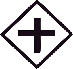 Obraz premium Minimal traffic rule plus sign vector icon with editable shapes and scalable format for road safety campaigns and transport signage systems.