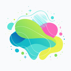 Fototapeta premium Vibrant abstract shapes in bright colors on white background