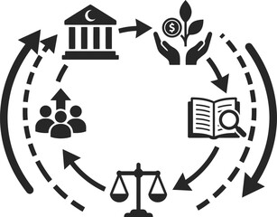 Governance and justice cycle icon