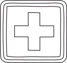 Obraz premium Traffic regulation plus sign vector icon in simple outline style, professional and editable design perfect for signage systems, mobile apps, and safety campaigns.