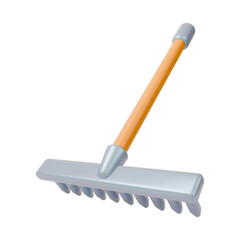 3d Colorful Rake Tool Agricultural and Garden Concept Cartoon Design Style Isolated on a White Background. Vector illustration