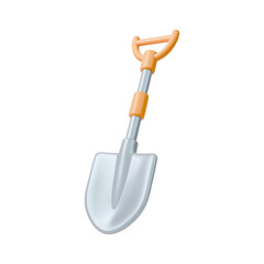 3d Colorful Shovel Tool Agricultural and Garden Concept Cartoon Design Style Isolated on a White Background. Vector illustration