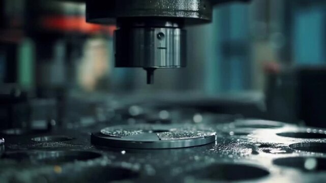 Industrial metal stamping press machine die cutting metal disc precision manufacturing process