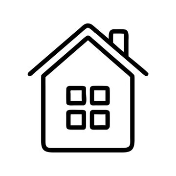 Home House Icon - Real Estate and Residential Building Outline Vector