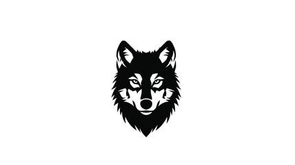 Obraz premium Detailed wolf head graphic design in black and white striking silhouette