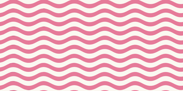 A repeating pattern of wavy pink and white stripes fills the entire frame