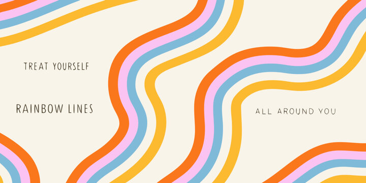 Colorful wavy lines and inspirational text create a vibrant modern aesthetic - Powered by Adobe