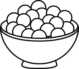 Sweet Dessert Balls Bowl Vector Icon