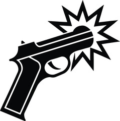 Firing Gun Action Vector Icon