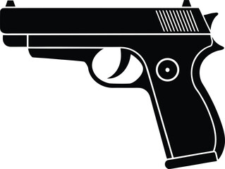 Handgun Weapon Vector Silhouette