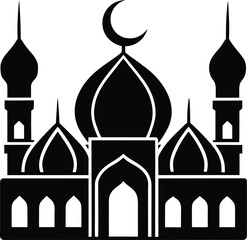 Islamic Mosque Silhouette Vector Icon
