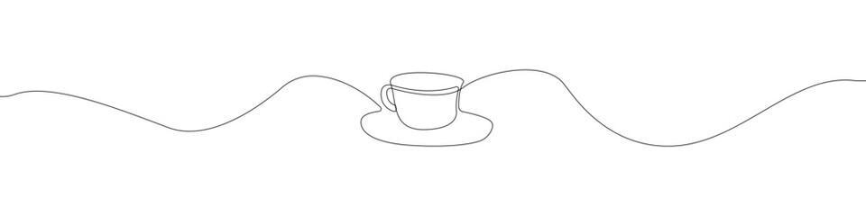 A cup icon line continuous drawing vector. One line A cup icon vector background. A cup icon. Continuous outline of a cup icon.