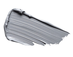 textured abstract grey paint stroke isolated on transparent background, png