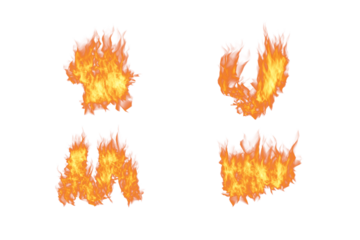 Fire Flame blazing fire flames with seamless smoke and sparks on transparent background