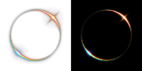 Bright Rainbow Neon Ring Eclipse Flare png © Tomash