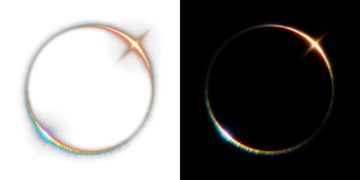 Bright Rainbow Neon Ring Eclipse Flare png