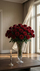 red roses in a vase