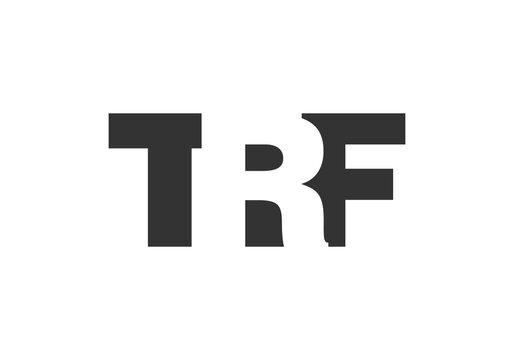 TRF logo design. Initial letter T R F bold font style for tech startups, consulting, corporate branding. Creative company name, headlines typography identity, trendy logotype.