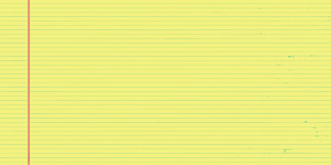 Fototapeta premium a yellow piece of lined paper with a red line