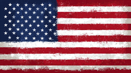 Vibrant distressed American flag with stars and stripes